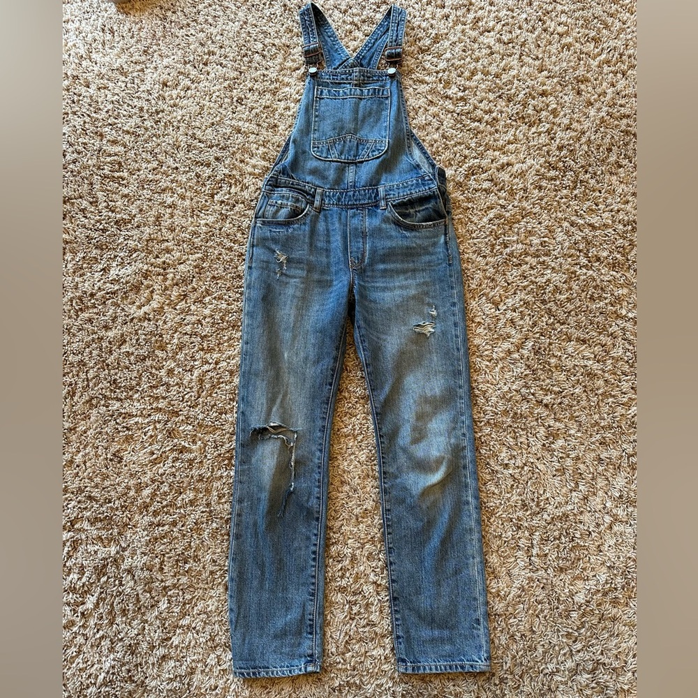 GAP girls Large coveralls. Super cute and distressed denim.